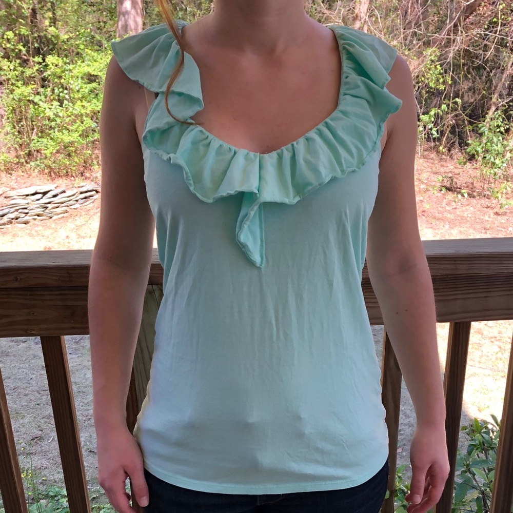 Lilly Pulitzer Sleeveless Tee | Ruffle Neckline